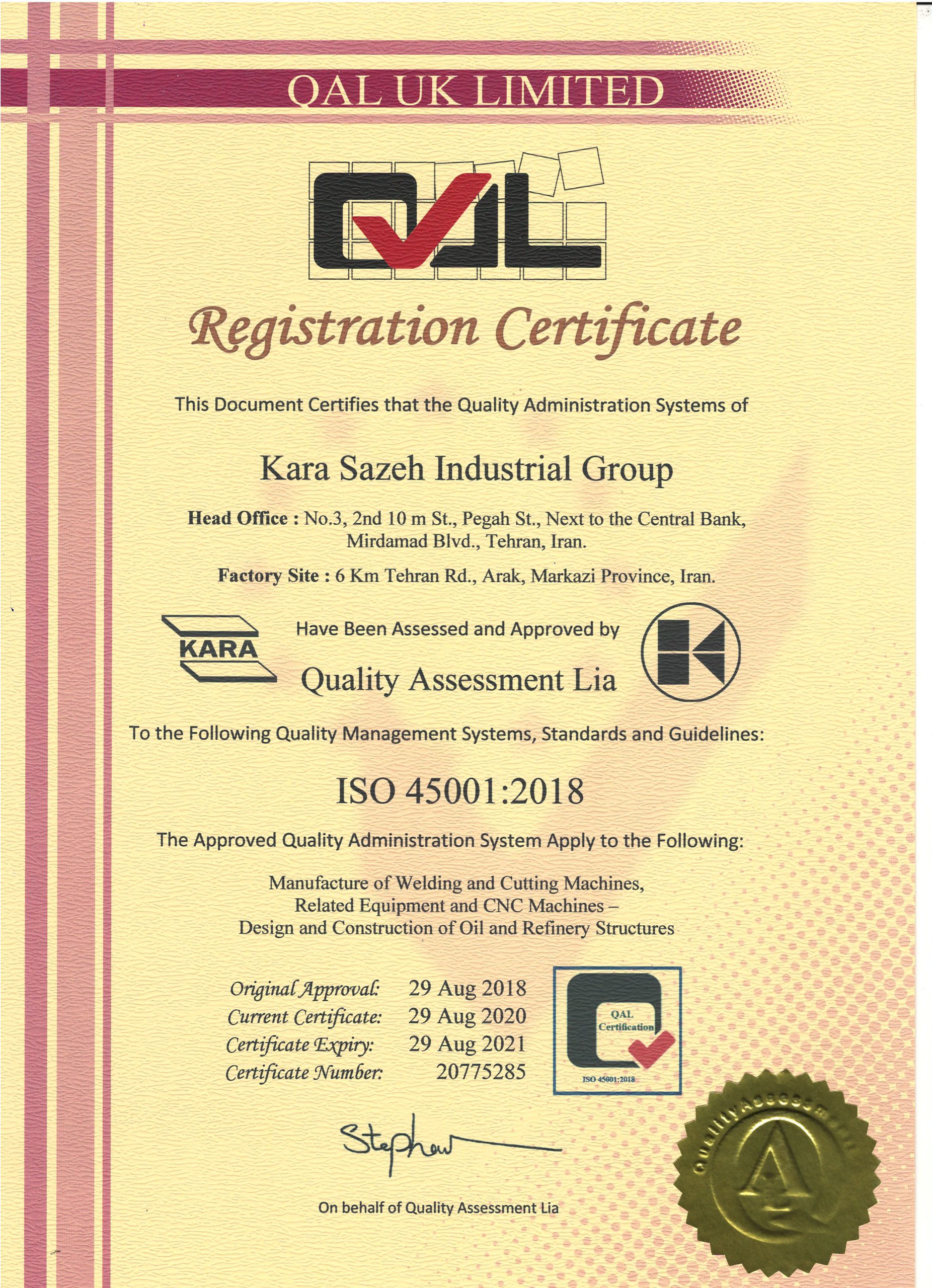 14 - KARAGROUP ISO450012018 EXP2021