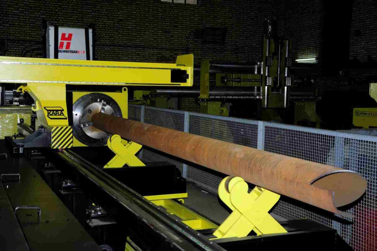 دستگاه برش سی ان سی ورق و لوله کارا 2.5*6 هواگاز+پلاسما ∅500